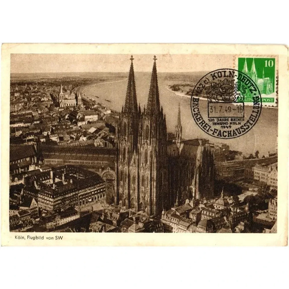Koln Flugbild Von Sw Germany Postcard - Picture 1 of 2